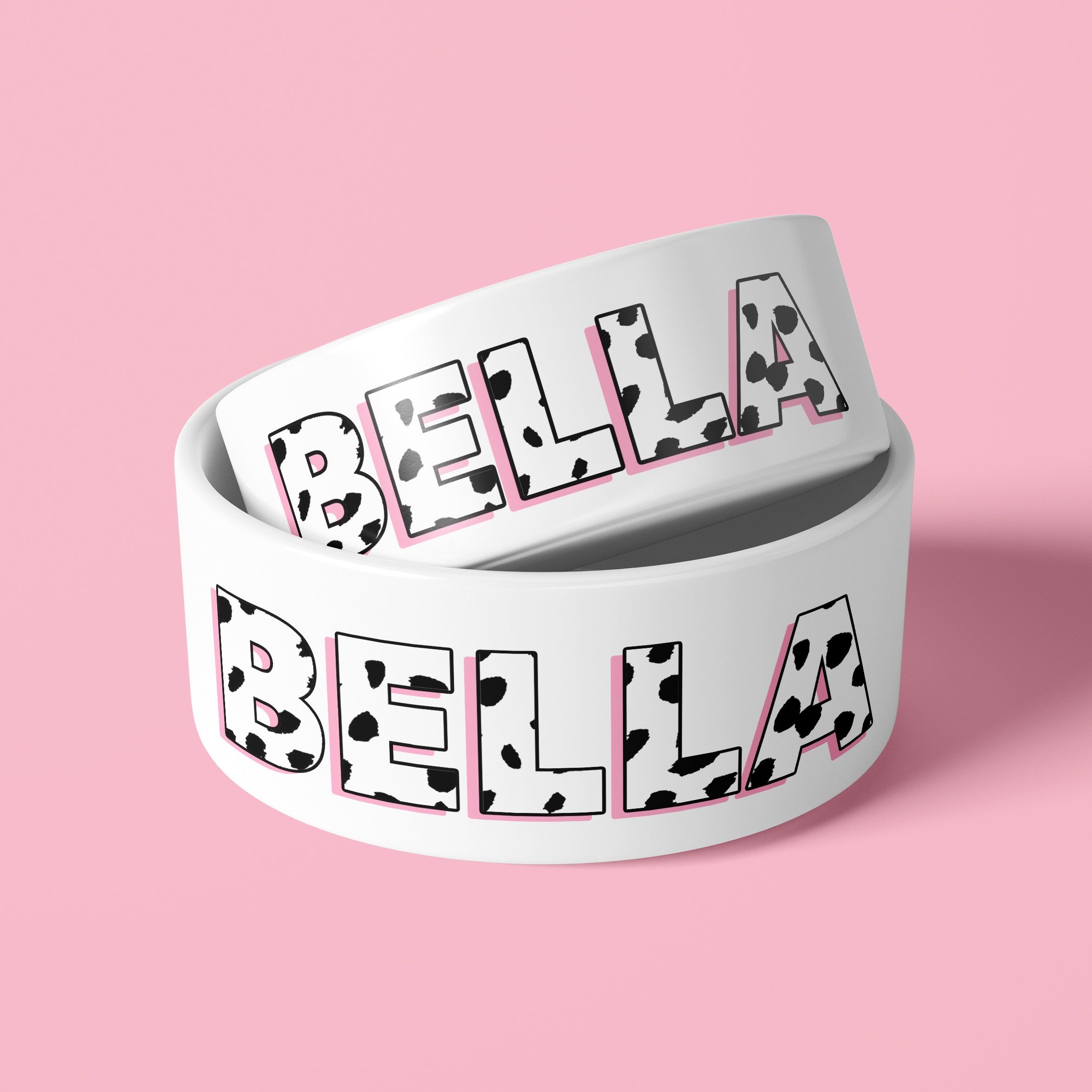 Personalised Dalmatian Print Pet Bowl